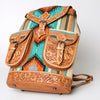 ADBG703 American Darling Handcrafted Floral Tooled Leather and Saddle Blanket Backpack Bag