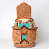 ADBG703 American Darling Handcrafted Floral Tooled Leather and Saddle Blanket Backpack Bag