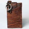 ADCCZ104 Embossed Brown Leather Keychain Cardholder Wallet - Snap & Clip