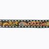 LC-ADBLF133 Tooled Leather Western Belt - Sunflower & Floral Scroll with Green Diamond Border