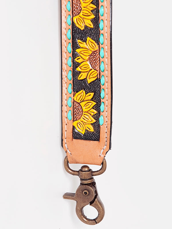 LC-ADSTF101AHand Tooled Genuine Leather Handle Strap