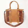 ADBG230 American Darling Western Leather Tote Bag - Hand Tooled Floral Carved Damascus Purse