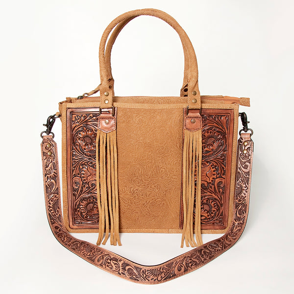 ADBG230 American Darling Western Leather Tote Bag - Hand Tooled Floral Carved Damascus Purse