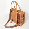 ADBG230 American Darling Western Leather Tote Bag - Hand Tooled Floral Carved Damascus Purse