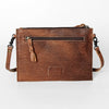 ADBG778 American Darling Hand Tooled Western Leather Crossbody - Floral Carved Full Grain Clutch