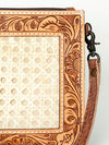 ADBG778 American Darling Hand Tooled Western Leather Crossbody - Floral Carved Full Grain Clutch