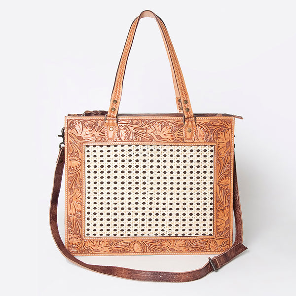 ADBG780A American Darling Hand Tooled Western Leather Tote Bag - Floral Carved Handcrafted Purse