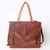 ADBG780A American Darling Hand Tooled Western Leather Tote Bag - Floral Carved Handcrafted Purse
