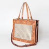 ADBG780A American Darling Hand Tooled Western Leather Tote Bag - Floral Carved Handcrafted Purse