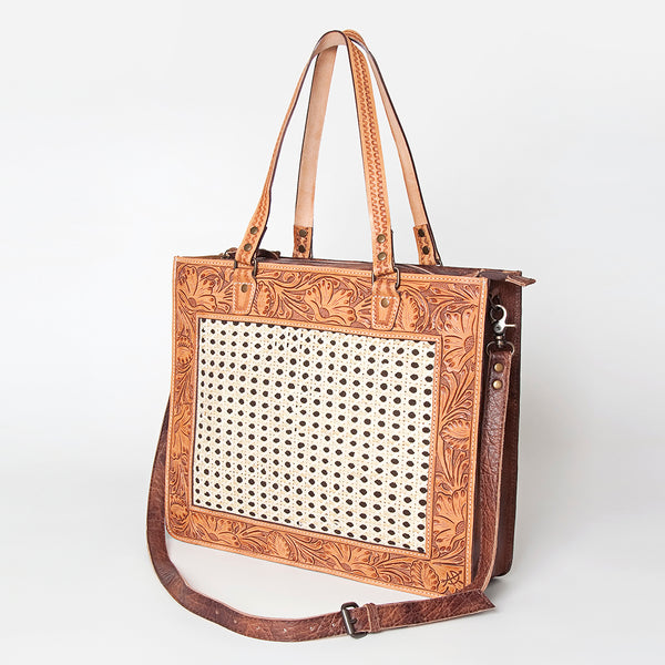 ADBG780A American Darling Hand Tooled Western Leather Tote Bag - Floral Carved Handcrafted Purse