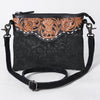 ADBG109 American Darling Hand-Tooled and Floral Embossed Leather Western Crossbody Bag