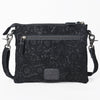 ADBG109 American Darling Hand-Tooled and Floral Embossed Leather Western Crossbody Bag