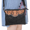 ADBG109 American Darling Hand-Tooled and Floral Embossed Leather Western Crossbody Bag