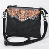 ADBG109 American Darling Hand-Tooled and Floral Embossed Leather Western Crossbody Bag