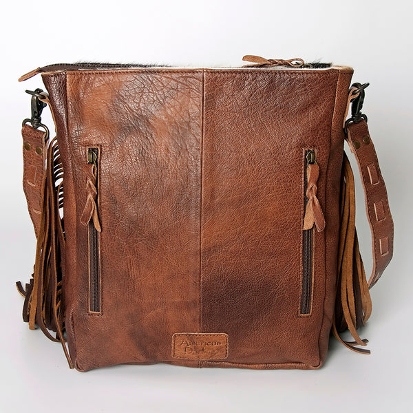 ADBG719 American Darling Western Leather Large Cross body Bag Hair-On Cowhide Fringed Purse