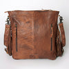 ADBG719 American Darling Hand Tooled Leather Large Cross body Bag Western Fringed Handbag