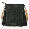 ADBGS192 Floral Embossed Leather Large Crossbody Bag with Fringe & Tooled Strap - Western Elegant Purse