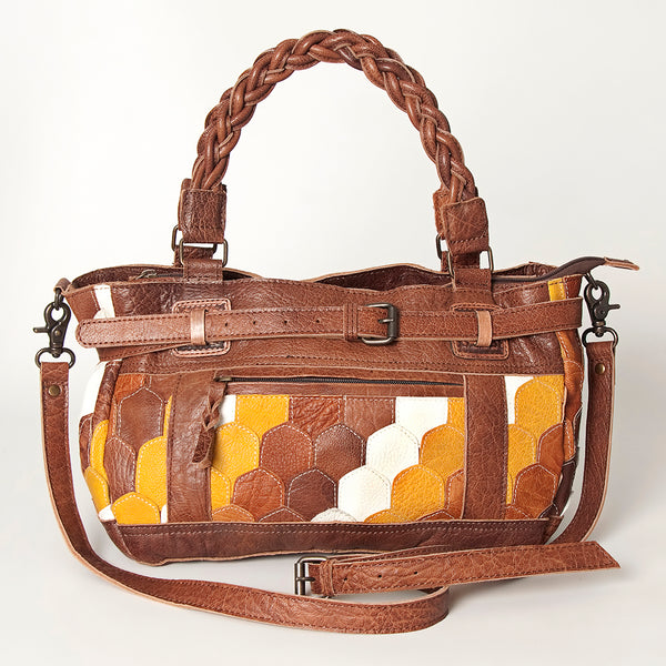 ADBG685 American Darling Handcrafted Western Leather Tote Bag with Braided Handle