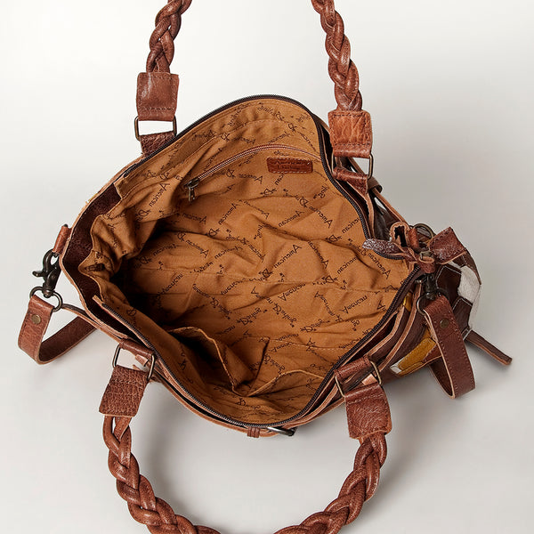 ADBG685 American Darling Handcrafted Western Leather Tote Bag with Braided Handle