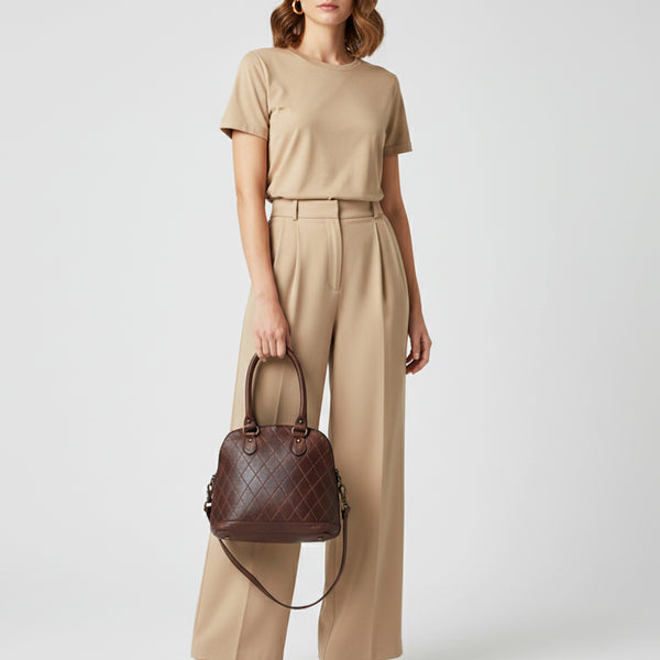 SWC123 Heritage Diamond-Stitch Dome Tote