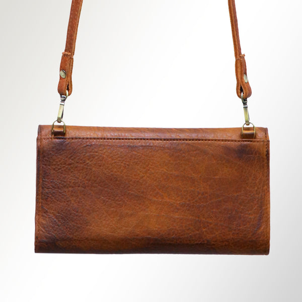 ADBGM179 Handcrafted Western Tooled Leather Crossbody with Artistic Rodeo Design