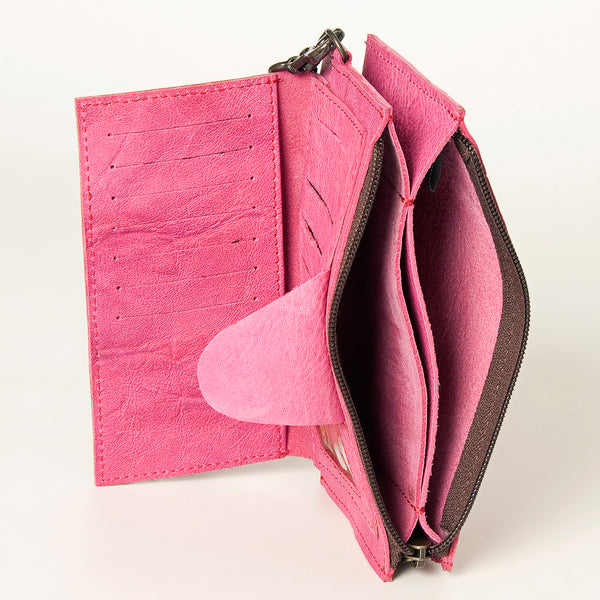 ADBG811 American Darling Handcrafted Pink Leather Wristlet bag - Premium Full Grain Western Purse