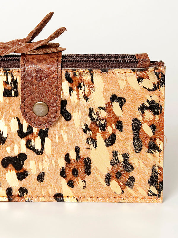 ADBG813 American Darling Hair-On Cowhide Card-Holder Bag with Leather Snap Strap