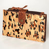 ADBG813 American Darling Hair-On Cowhide Card-Holder Bag with Leather Snap Strap