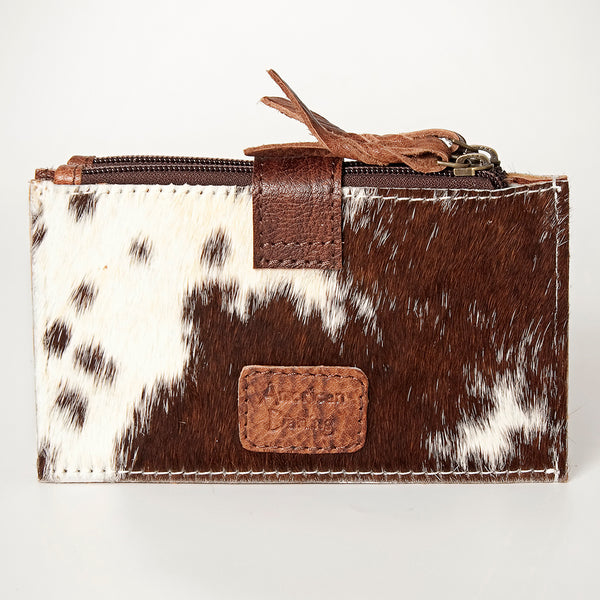 ADBG813 American Darling Hair-On Cowhide Card-Holder Bag with Leather Snap Strap