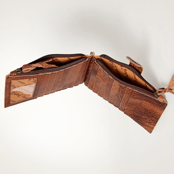 ADBG813 American Darling Hair-On Cowhide Card-Holder Bag with Leather Snap Strap