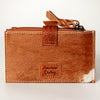 ADBG813 American Darling Hair-On Cowhide Card-Holder Bag with Leather Snap Strap