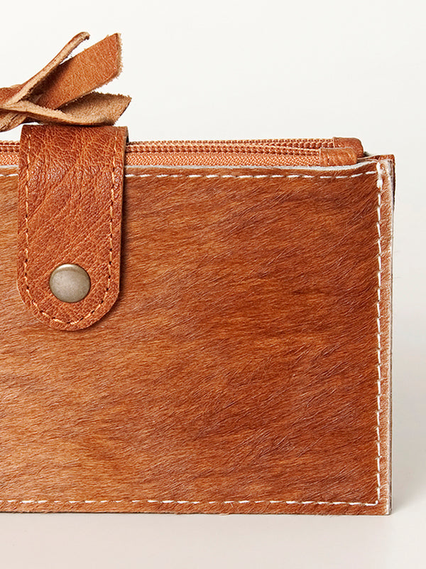 ADBG813 American Darling Hair-On Cowhide Card-Holder Bag with Leather Snap Strap