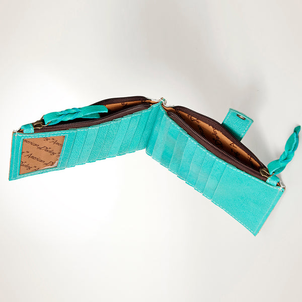 ADBG813 American Darling Hair-On Cowhide Card-Holder Bag with Leather Snap Strap