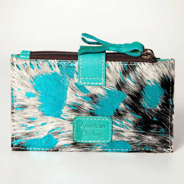 ADBG813 American Darling Hair-On Cowhide Card-Holder Bag with Leather Snap Strap