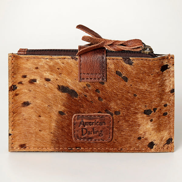 ADBG813 American Darling Hair-On Cowhide Card-Holder Bag with Leather Snap Strap