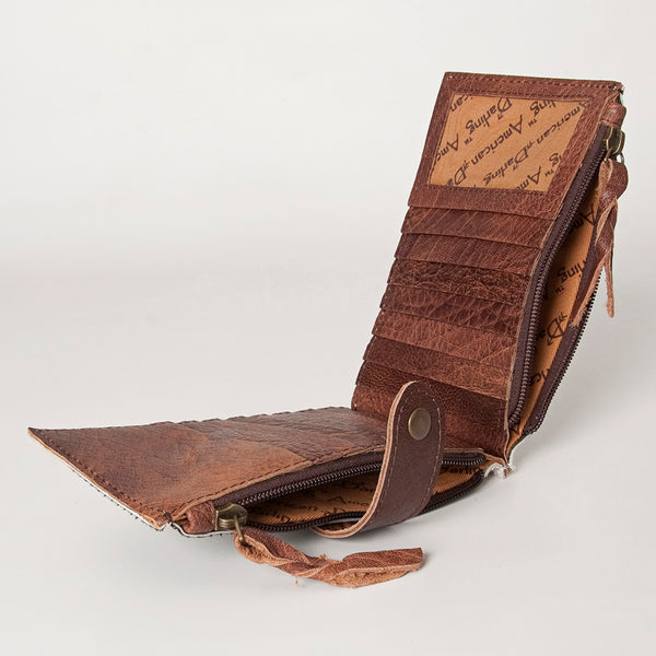 ADBG813 American Darling Hair-On Cowhide Card-Holder Bag with Leather Snap Strap