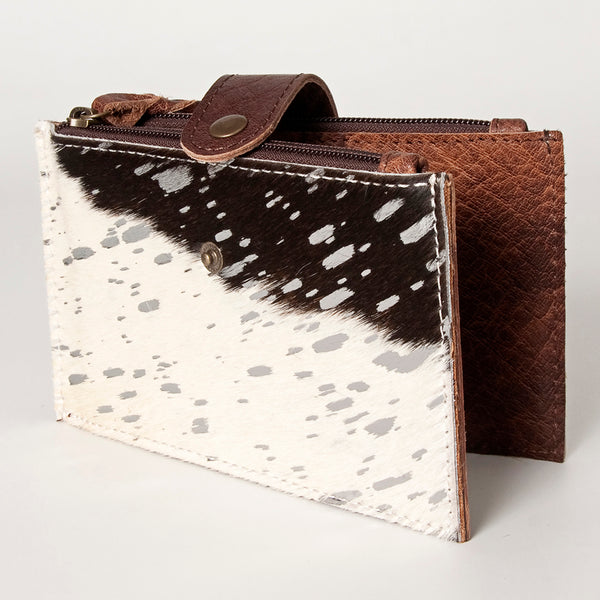 ADBG813 American Darling Hair-On Cowhide Card-Holder Bag with Leather Snap Strap