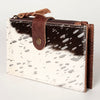 ADBG813 American Darling Hair-On Cowhide Card-Holder Bag with Leather Snap Strap
