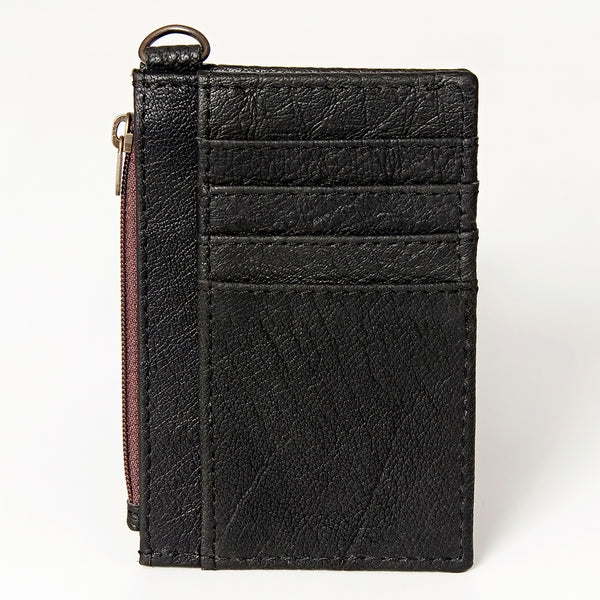 ADBG814 American Darling Genuine Leather Slim Card Holder Wallet with Zipper Pocket