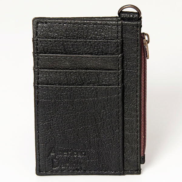 ADBG814 American Darling Genuine Leather Slim Card Holder Wallet with Zipper Pocket