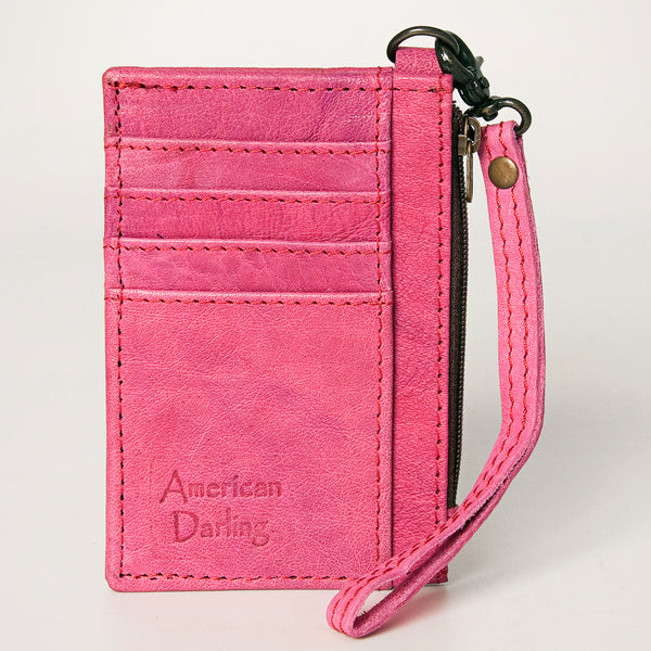ADBG814 American Darling Handcrafted Genuine Leather Card Holder Wristlet Slim Minimalist Case