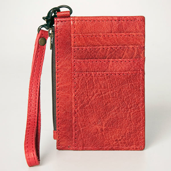 ADBG814 American Darling Genuine Leather Slim Card Holder Wallet with Zipper Pocket