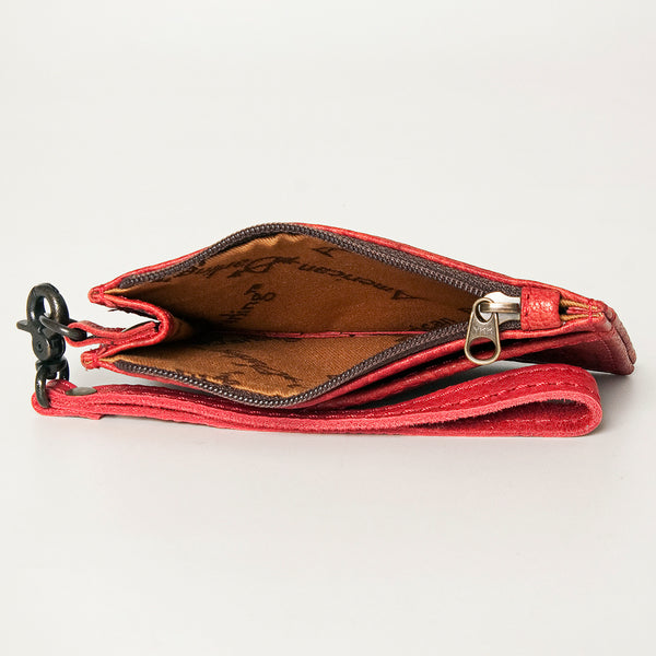 ADBG814 American Darling Genuine Leather Slim Card Holder Wallet with Zipper Pocket