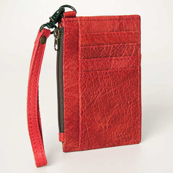 ADBG814 American Darling Genuine Leather Slim Card Holder Wallet with Zipper Pocket