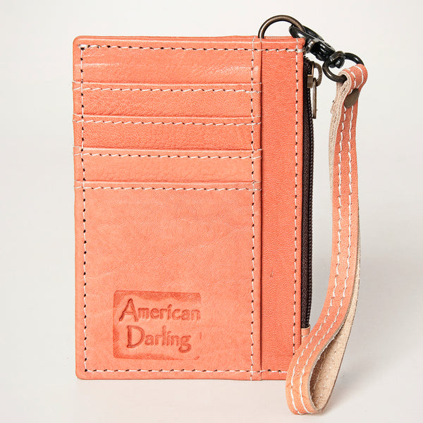 ADBG814 American Darling Genuine Leather Slim Card Holder Wallet with Zipper Pocket