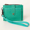 ADBG816 American Darling Genuine Leather Wristlet Card Holder with Snap Tab & Zip Pocket