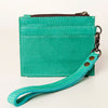 ADBG816 American Darling Genuine Leather Wristlet Card Holder with Snap Tab & Zip Pocket