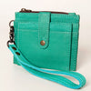 ADBG816 American Darling Genuine Leather Wristlet Card Holder with Snap Tab & Zip Pocket