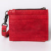 ADBG816 American Darling Genuine Leather Wristlet Card Holder with Snap Tab & Zip Pocket