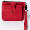 ADBG816 American Darling Genuine Leather Wristlet Card Holder with Snap Tab & Zip Pocket